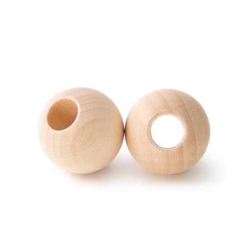 1" Round Spandrel Bead with 3/8" Hole – Solid Maple Craft Bead for Woodworking and DIY Projects