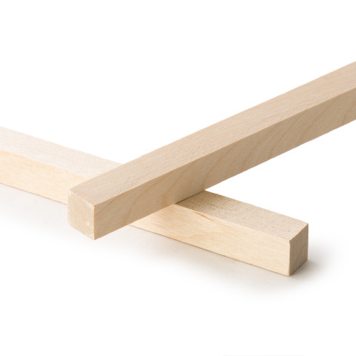 Craftparts Square Wood Dowel - 3/8" x 36" Length - Premium Hardwood Dowel for DIY Crafts and Projects (Top and Side View)