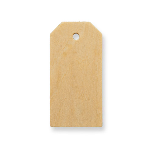 3-1/4" Wooden Gift Tag Cutout – Natural Wood Craft Tags for DIY Projects