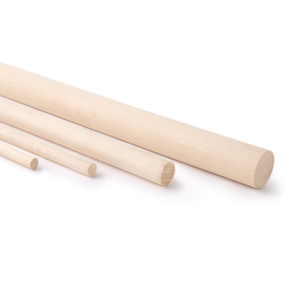 Wooden Dowel Rods - 6 inch Dowel Rod 1/4-3/16-1/8 Indonesia