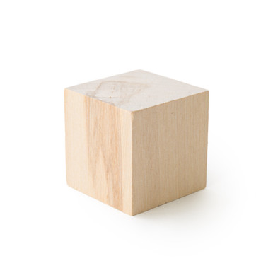 6 Inch Solid Wood Block Cube