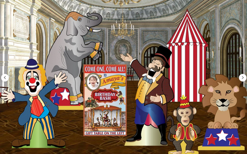 Circus Theme Cardboard Cutouts, each item sold individually