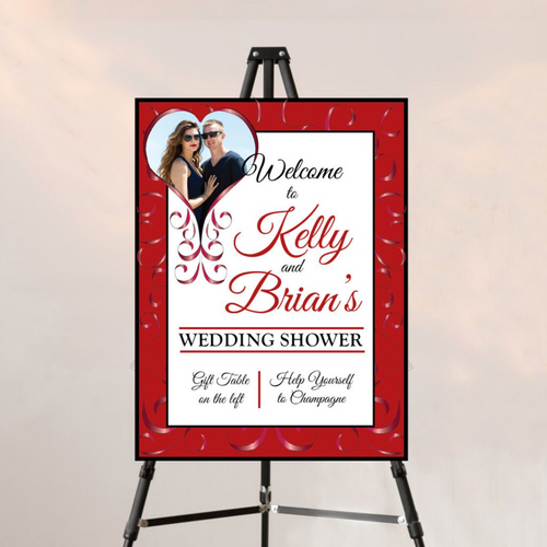 Couples Wedding Shower Foam Board Welcome Sign with Photo