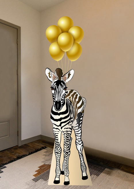 Baby Zebra cardboard cutout for baby shower, birthday party or childrens decoration, safari theme party.