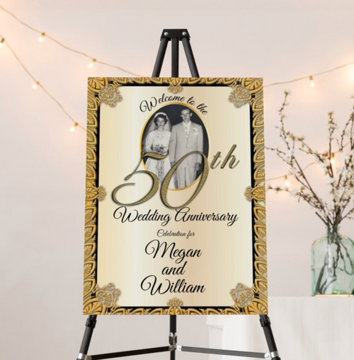 50th golden anniversary foam board welcome sign