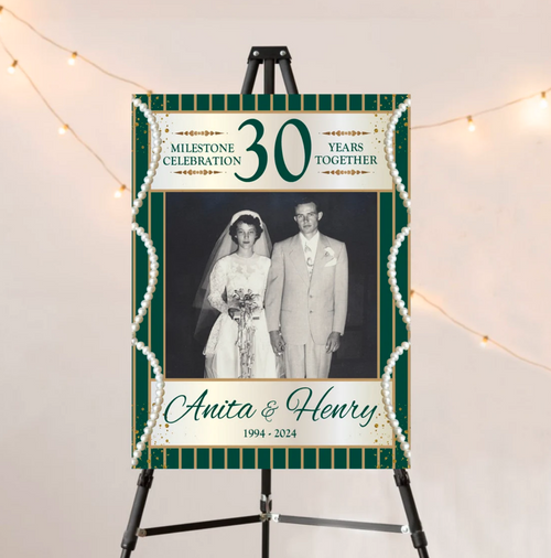 30th Anniversary Foam Board Welcome Sign With Photo