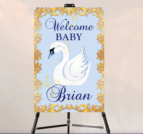 swan party welcome sign