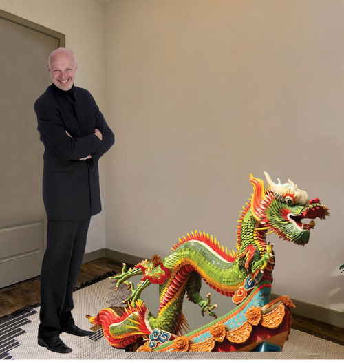Chinese Dragon cardboard cutout free standing with easel on the back