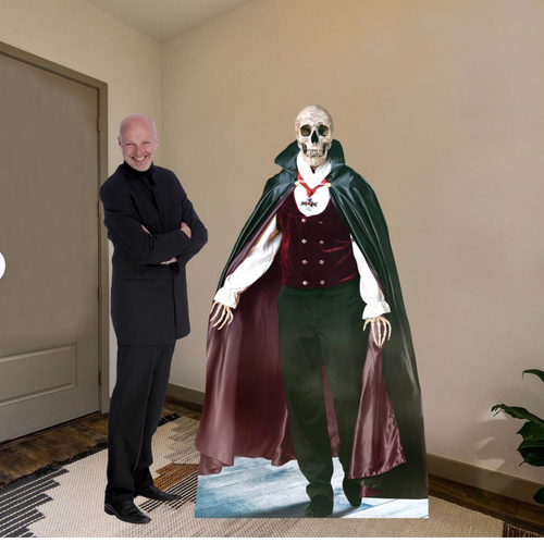 Skeleton Vampire cardboard cutout, free standing with easel on the back