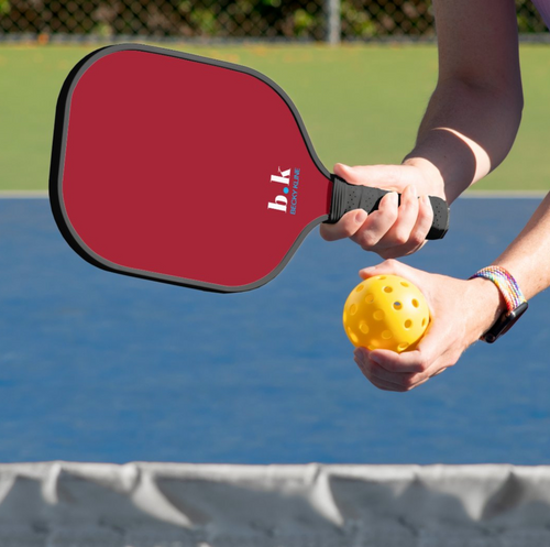 red personalized pickleball paddle