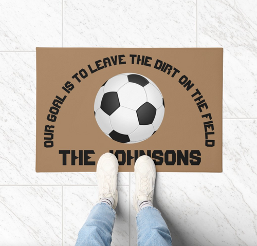 Soccer Theme Personalized Doormat