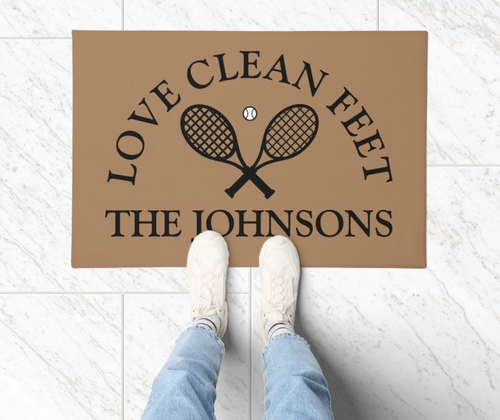 Tennis Theme Personalized Doormat