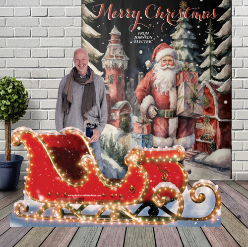 Santa's Village Merry Christmas Hanging Tapestry