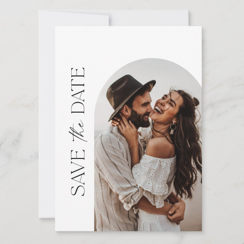 Boho Photo Save the Date, Minimalist Save the Date Invitation