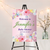 pink floral girl baby shower welcome sign