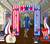 4th of July theme - 7 piece set cardboard cutouts, free standing with easel on the back.