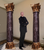 Two ornate marble cardboard cutout columns for entryway decorations with easel on back