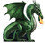 Green Dragon cardboard cutout prop 86 inches tall x 86 inches wide - 2 panels with easels on the back