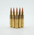 Five rounds of 5.56x45mm NATO 77 gr OTM Lake City Brass ammunition.