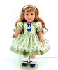 Handmade 18 Inch Doll Clothes fit American Girl - Dress, Headband, Bloomers - Green, Blue Floral