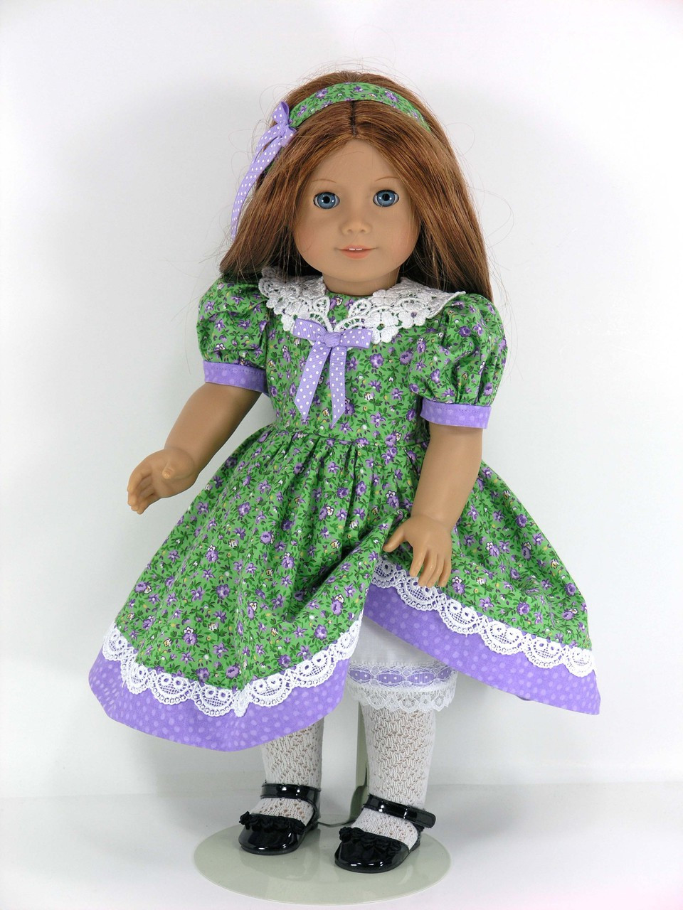 Handmade American Doll Clothes - Emily Dress, Pantaloons, Headband ...