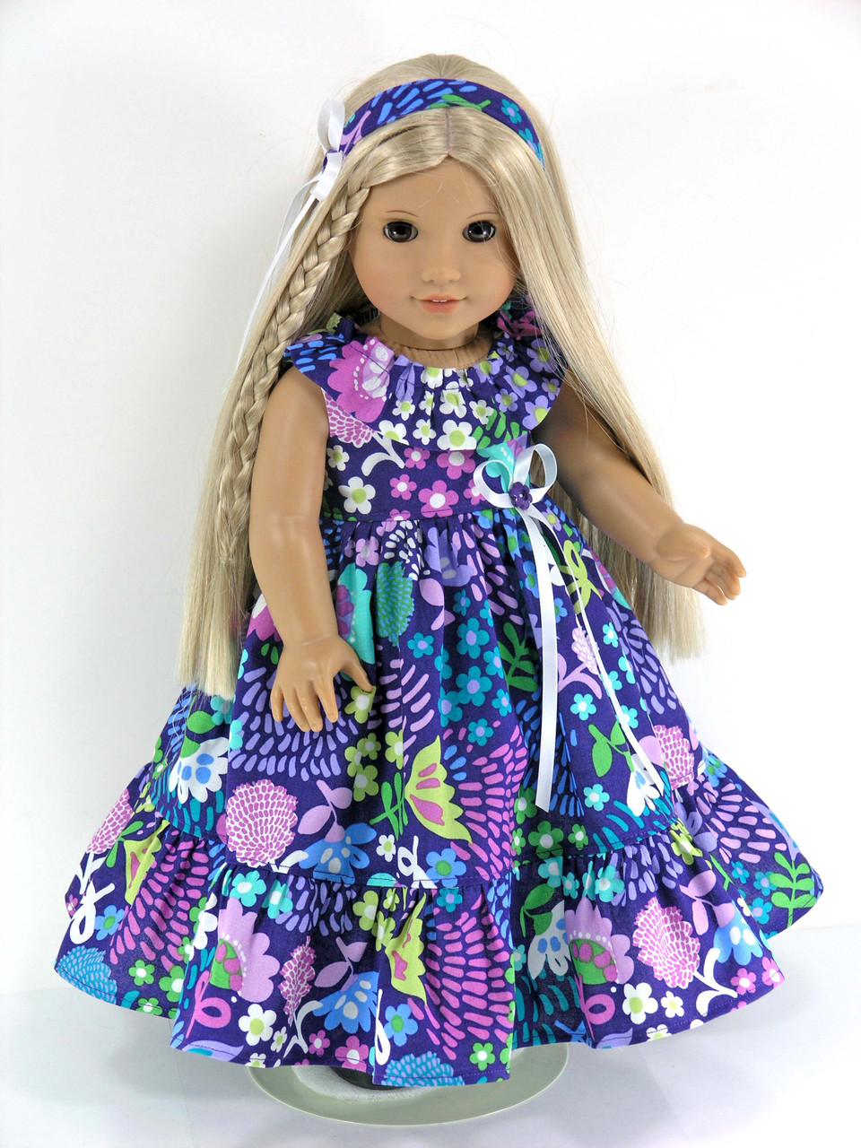 american girl doll purple dress