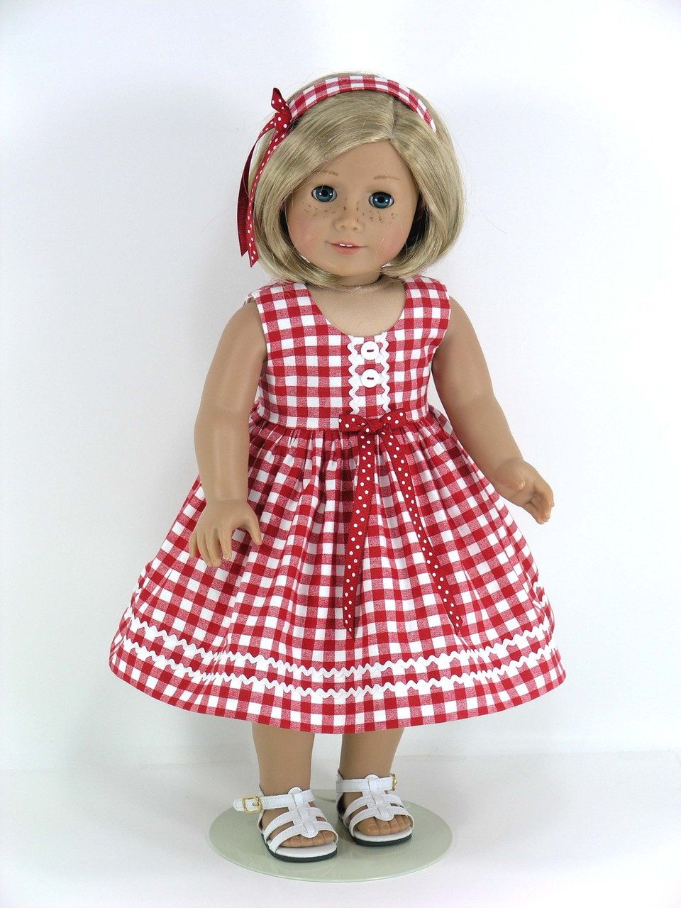 Handmade Doll Clothes for American Girl Flannel Gown, Headband