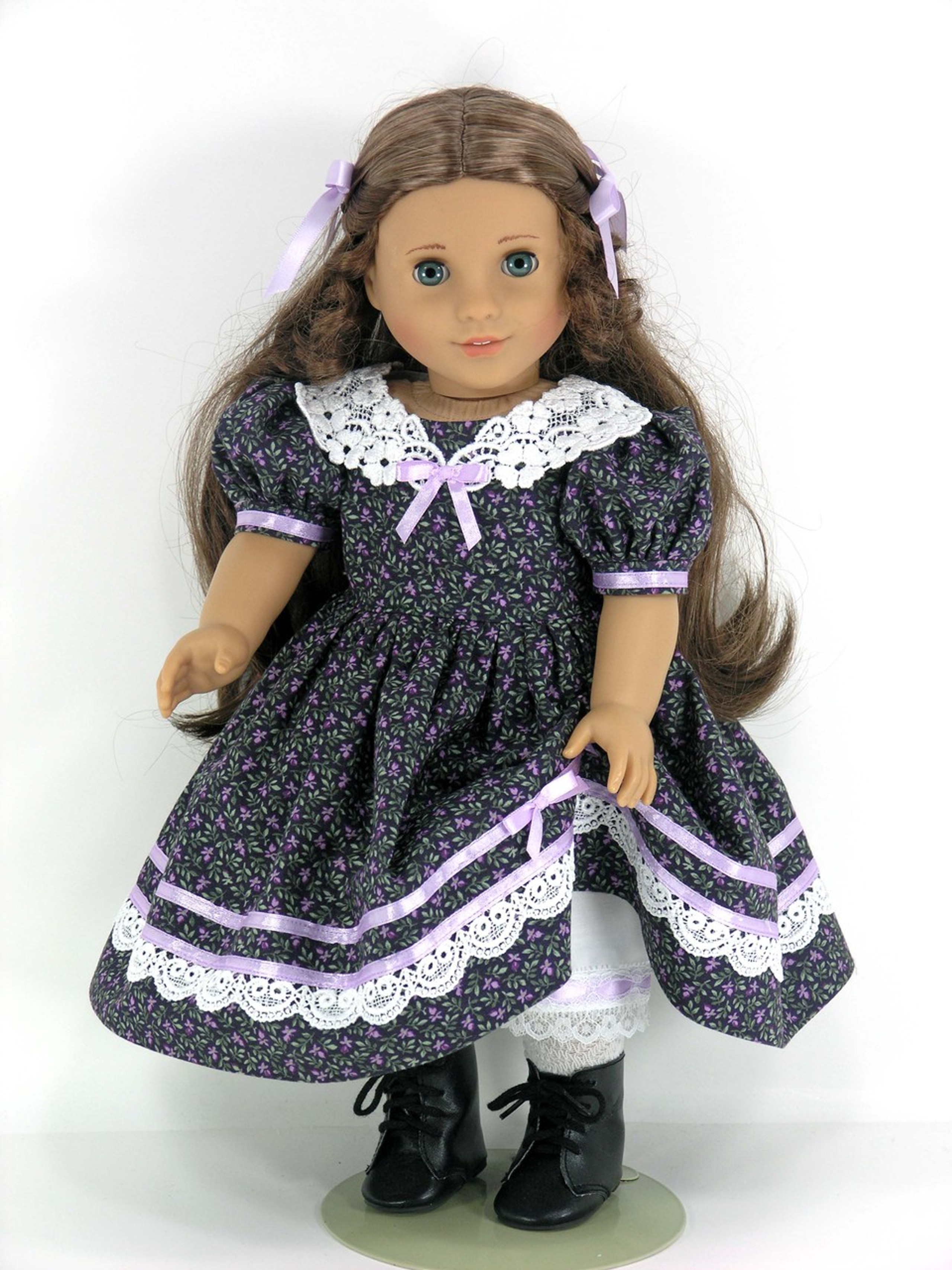 American Girl Doll Clothes - 1850s Dress for Cecile, Marie Grace - Plum ...