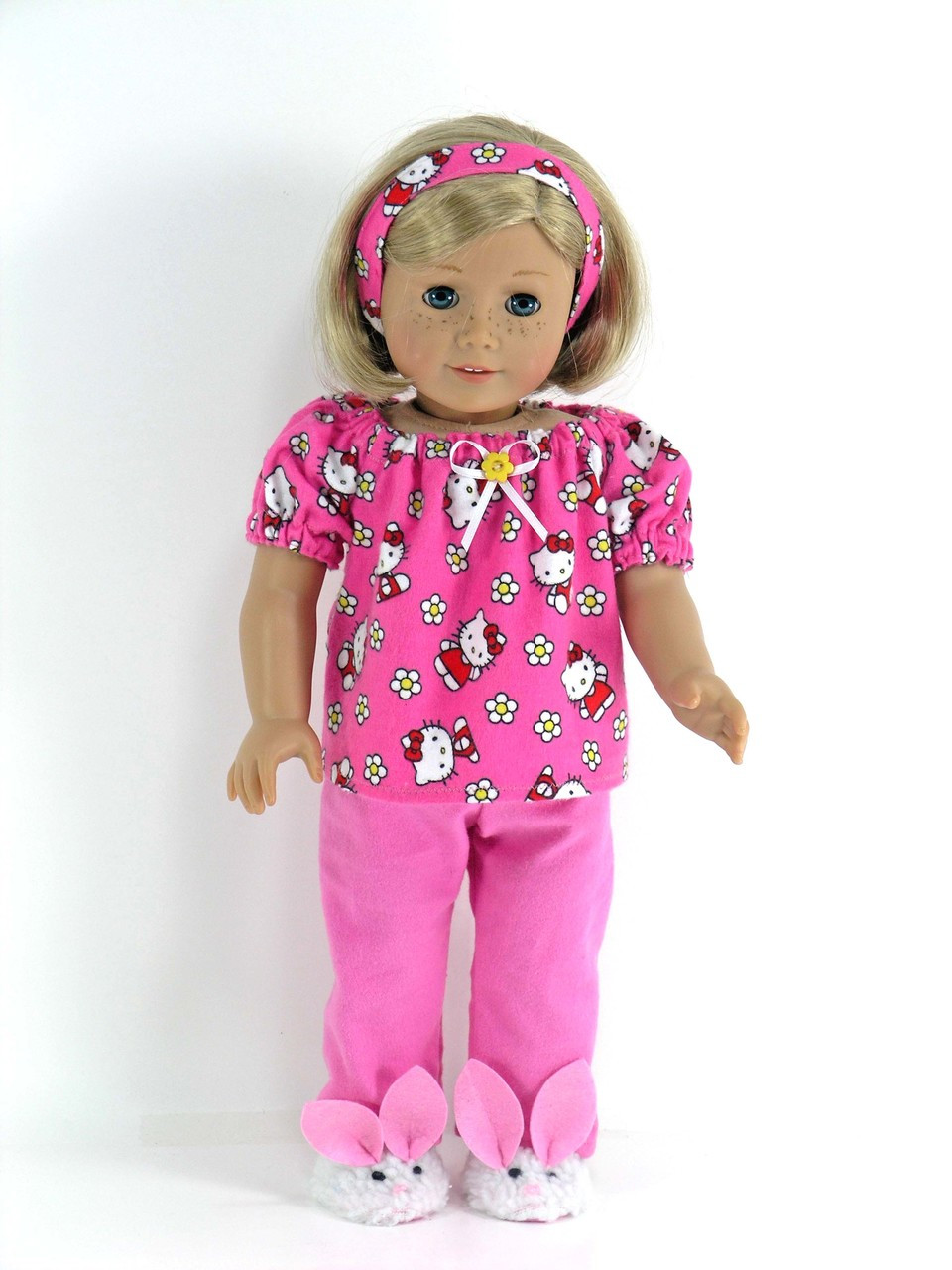 Kitty Handmade American Girl Doll 18 inch Flannel Nightgown PJs