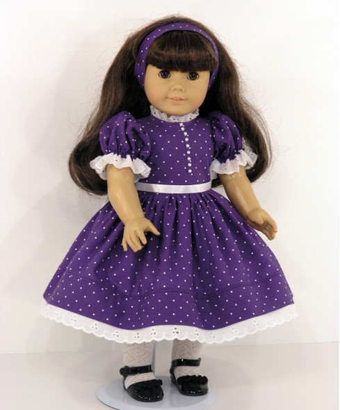 Purple Dress Pinafore Clothes for 18 inch American Girl Dolls