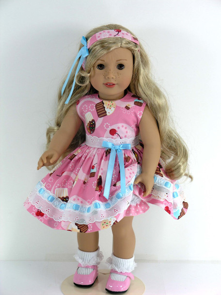 Handmade Clothes For 18 Inch American Girl Doll Dress Headband