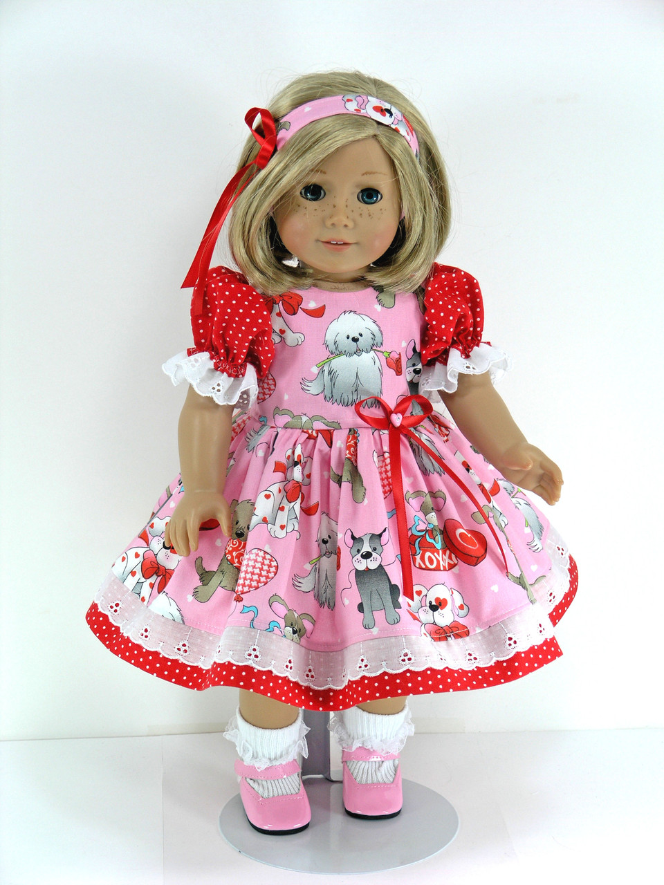 Handmade Clothes for American Girl Doll Dress, Headband, Pantaloons
