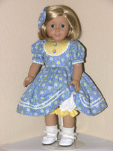 Handmade 18 inch Doll Dress for American Girl Dolls Blue Yellow ...