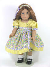 18 inch Handmade American Girl Doll Dress Floral Yellow Tulips ...