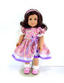 18 inch Handmade Doll Clothes for American Girl - Pink Floral, Lavender Dot