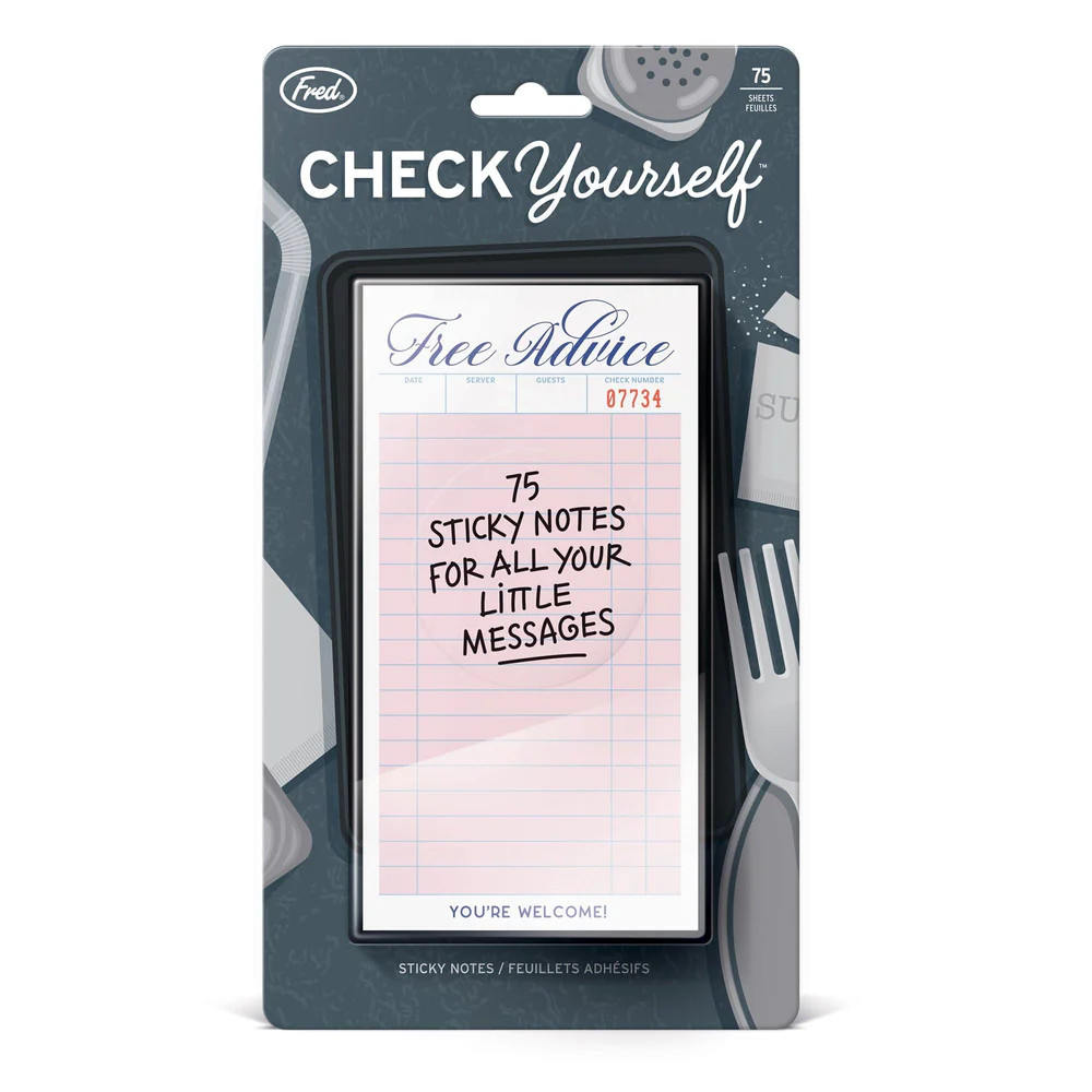 Cheque Direction Stick Note Fred and Friends Check Yourself Sticky Notes