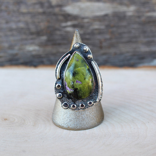 Stichtite Serpentine Sterling Silver Ring