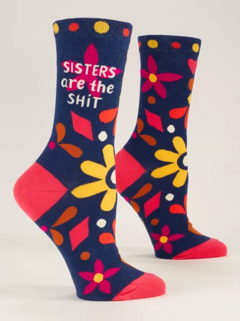 Blue Q Sisters Are The Shit Women's Crew Socks