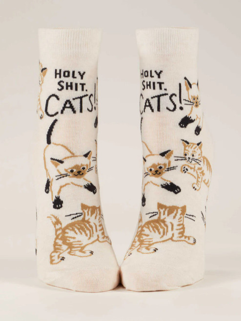 Blue Q Holy Shit. Cats! Women's Ankle Socks Blue Q Holy Shit. Cats! Women's Ankle Socks