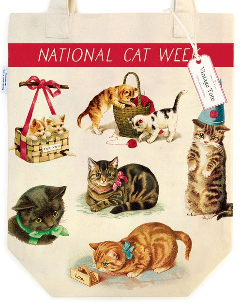 Cavallini Cats Vintage Tote Bag