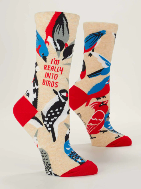 Blue Q Really Into Birds Women's Crew Socks Blue Q Really Into Birds Women's Crew Socks