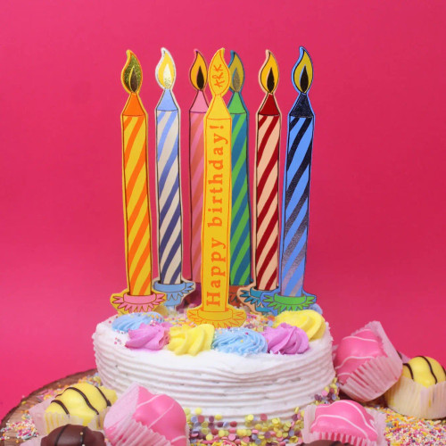 Ark Colour Designs Birthday Candle Genuine Leather Bookmark