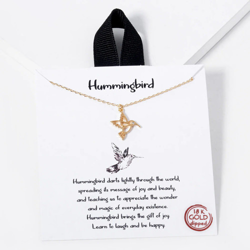 Good Feelings Hummingbird Necklace - Gold