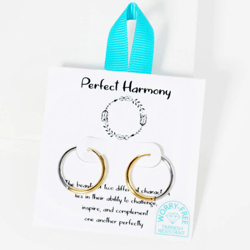 Good Feelings Round Two Tone Hoop Earrings