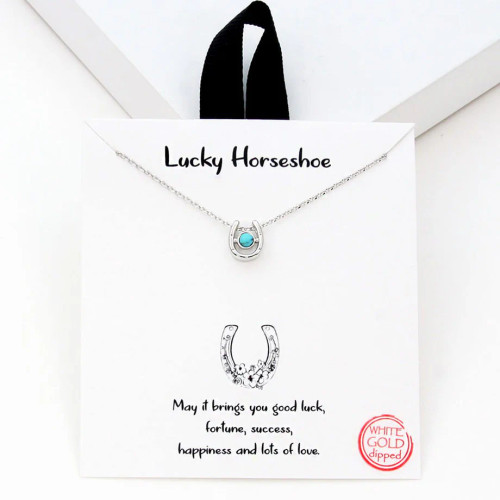 Good Feelings Lucky Horseshoe Necklace - Silver