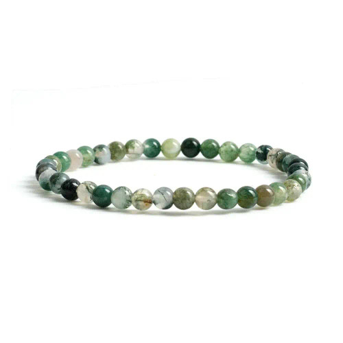 Moss Agate 4mm Stone Bracelet