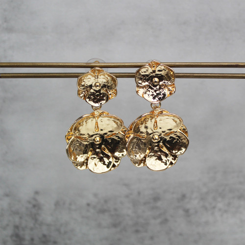 Textured 2 Flower Earrings