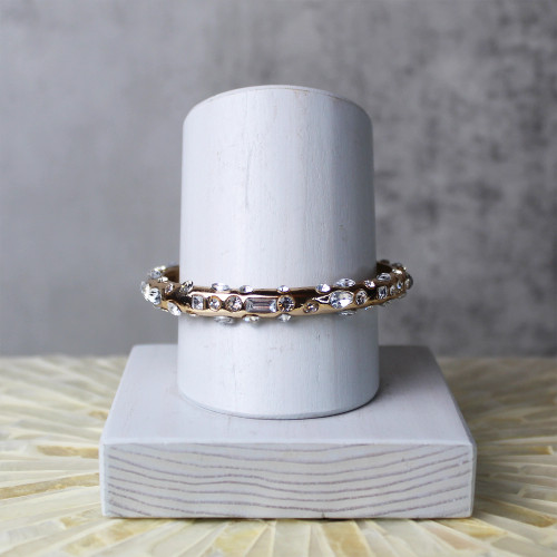 Stationed Stone Bangle Bracelet