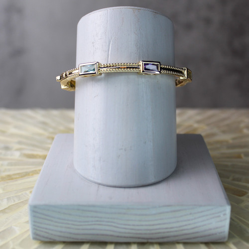 Multi-Color Cz Baguette Station Bracelet
