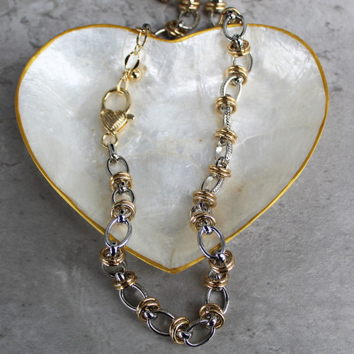 Twotone Oval Chain Necklace